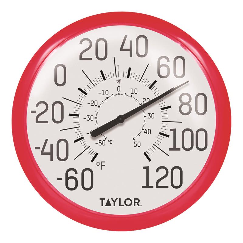 Taylor Dial Thermometer Plastic Red 13.25 in.