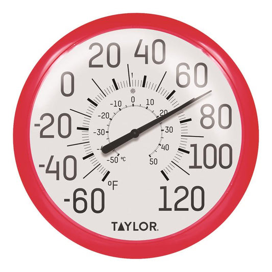 Taylor Dial Thermometer Plastic Red 13.25 in.