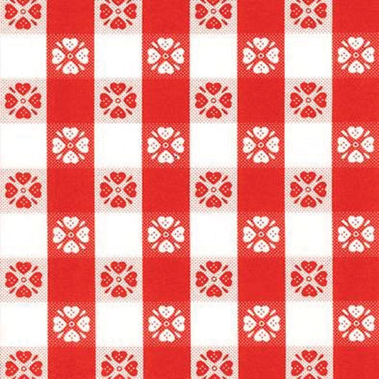 Magic Cover .01 in. H X 540 in. L Red/White Vinyl Flannel Back Covering