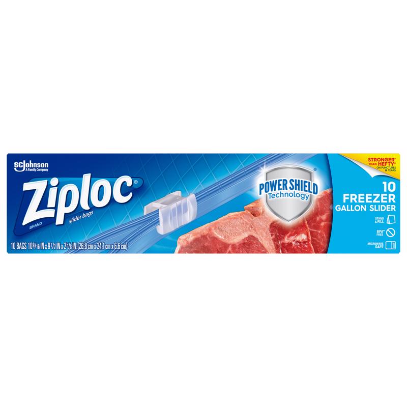 Ziploc Slider 1 gal Clear Freezer Bag 10 pk