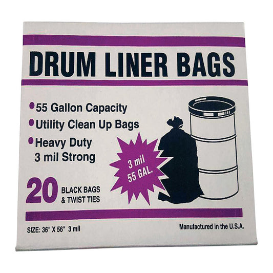 Primrose Plastics 55 gal Drum Liners Twist Tie 20 pk