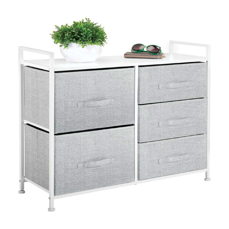 iDesign Aldo 5 drawer Gray/White Storage Unit 21.75 in. H X 11.4 in. W X 32.6 in. D