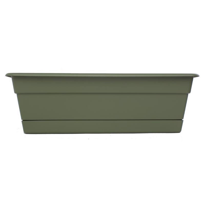 Bloem Dura Cotta 5.75 in. H X 18 in. W X 7.5 in. D Plastic Window Box Living Green