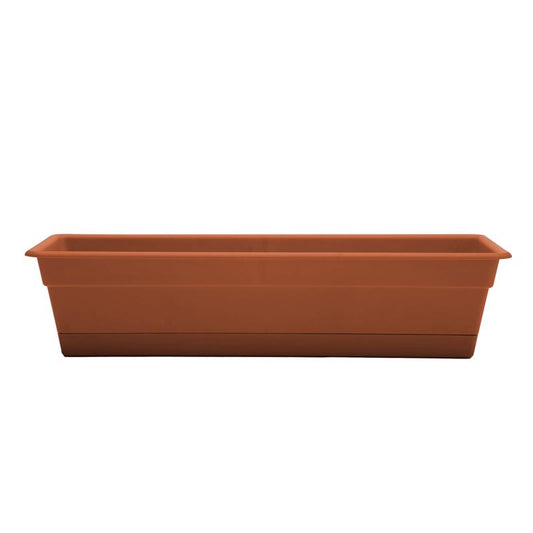 Bloem Dura Cotta 5.75 in. H X 30 in. W X 7.5 in. D Plastic Window Box Terra Cotta