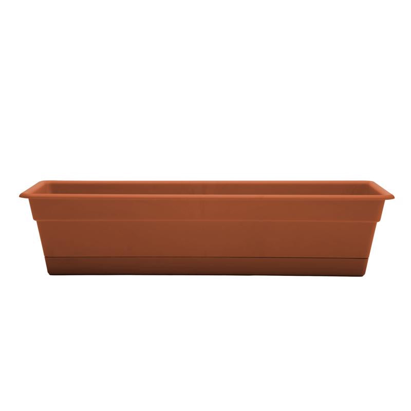 Bloem Dura Cotta 5.75 in. H X 24 in. W X 7.5 in. D Plastic Window Box Terra Cotta