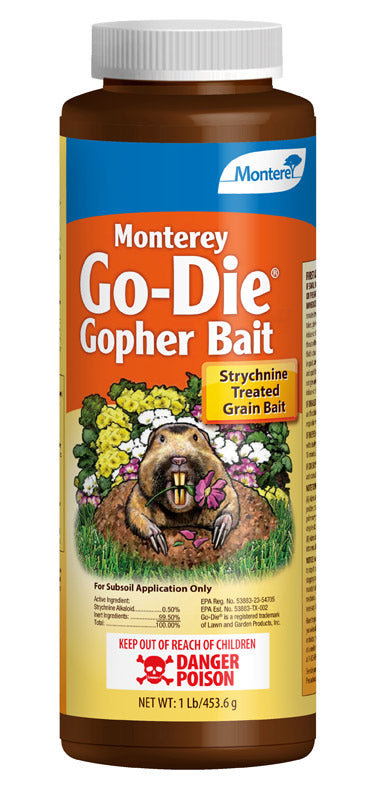 Monterey Go-Die Toxic Bait Granules For Gophers and Moles 1 lb