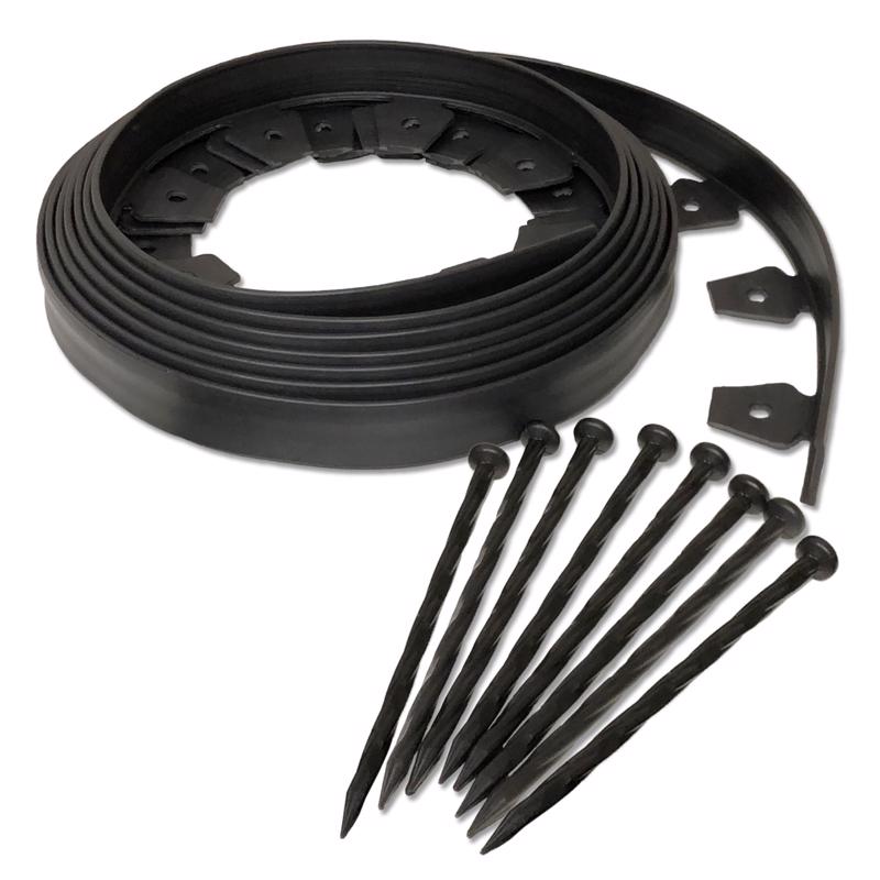 EasyFlex 20 ft. L X 1.5 in. H Plastic Black Landscape Edging Kit