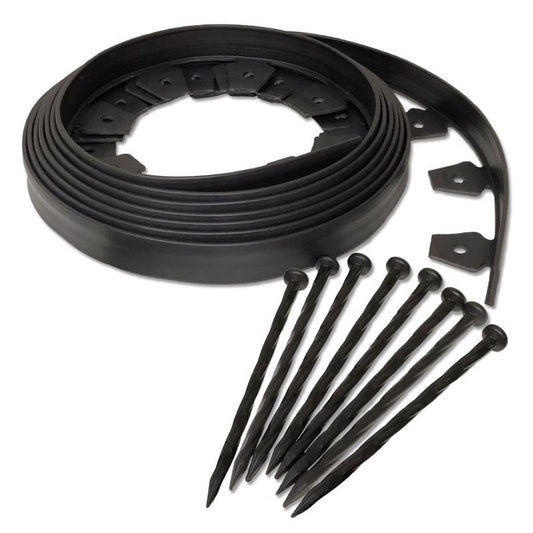 EasyFlex 20 ft. L X 1.5 in. H Plastic Black Landscape Edging Kit