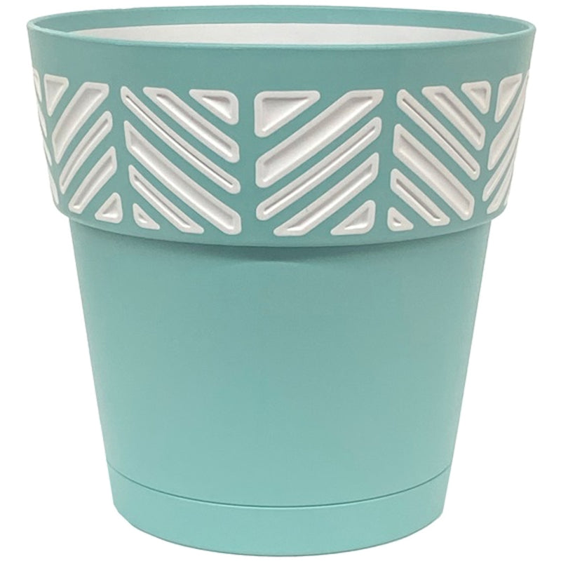 Deroma 7.49 in. H X 8 in. W X 8 in. D X 8 in. D Resin Mosaic Planter Teal