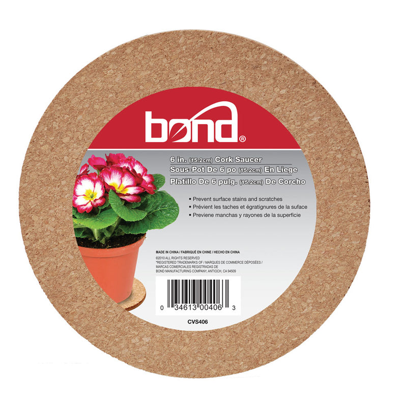 Bond 6 in. W X 6 in. D Cork Plant Saucer Brown