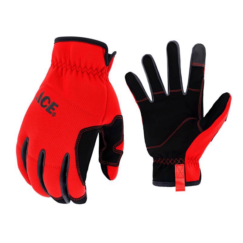 Ace XL I-Mesh High Performance Utility Red/Black Gloves