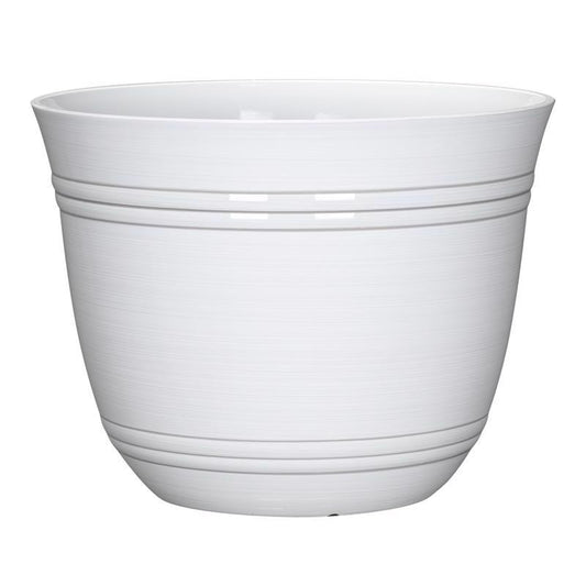 L&G 11 in. H X 14.5 in. W X 14.5 in. D X 14.5 in. D Polyresin Galileo Planter White