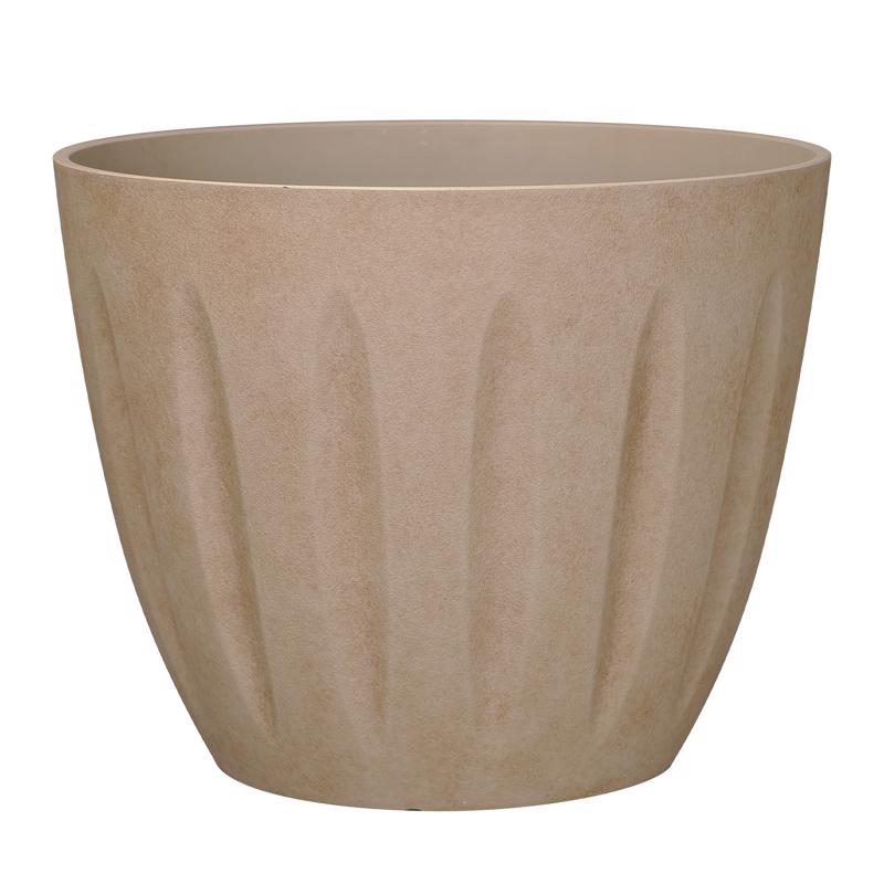 L&G 10 in. H X 12 in. W X 12 in. D X 12 in. D Polyresin Spritzer Planter Terracotta