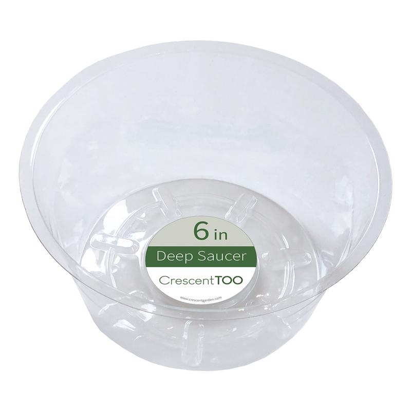 Crescent Garden 2.9 in. H X 6 in. D Plastic Deep Plant Saucer Clear