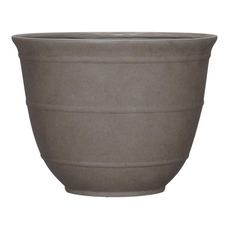 L&G 9.6 in. H X 12 in. W X 12 in. D X 12 in. D Polyresin Brighton Planter Mocha