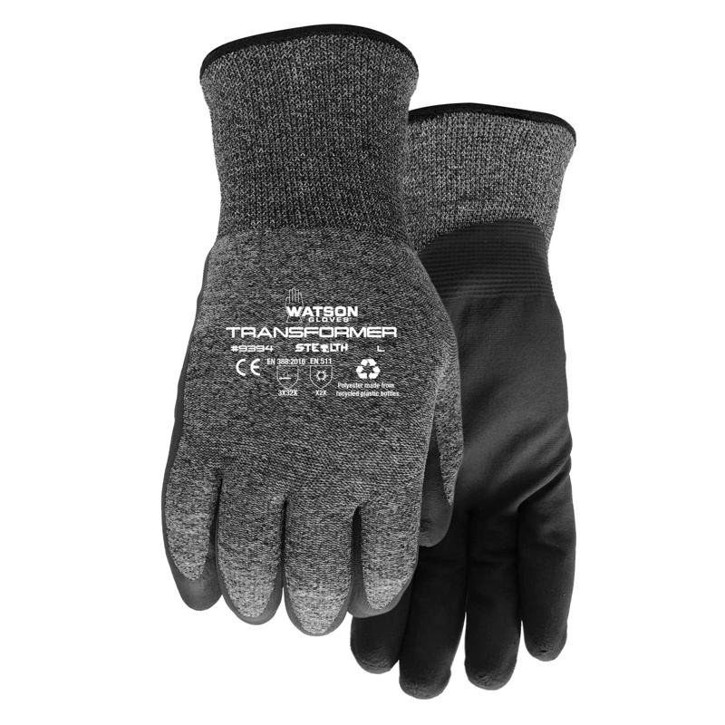 Watson Gloves M Polyester Stealth Transformer Black Cold Weather Gloves