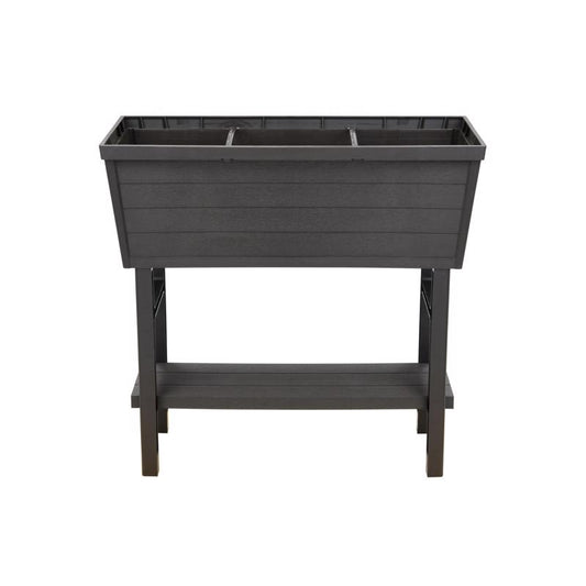 Polymer Outdoor Products 31 in. H X 32.25 in. W X 14.5 in. D PP Plastic Elevated Garden Box Brown