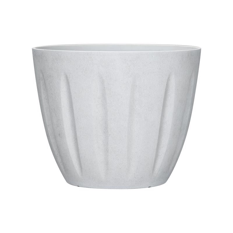 L&G 9.6 in. H X 12 in. W X 12 in. D X 12 in. D Polyresin Spritzer Planter White