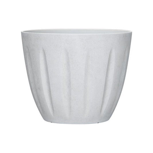 L&G 9.6 in. H X 12 in. W X 12 in. D X 12 in. D Polyresin Spritzer Planter White