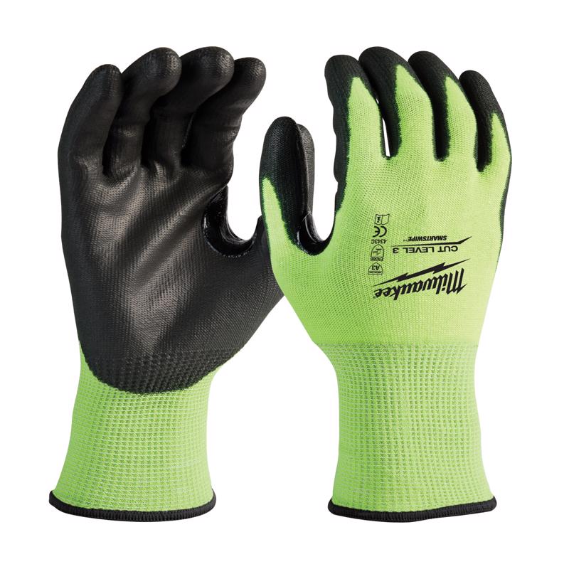 Milwaukee Smartswipe Dipped Gloves High-Vis Green L 3 pair