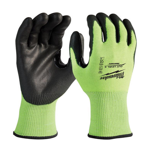Milwaukee Smartswipe Dipped Gloves High-Vis Green L 3 pair