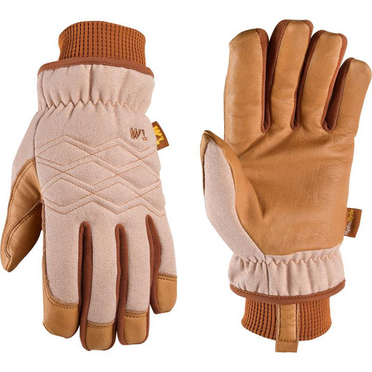 Wells Lamont HydraHyde Women's Indoor/Outdoor Canvas Work Gloves Brown L 1 pair