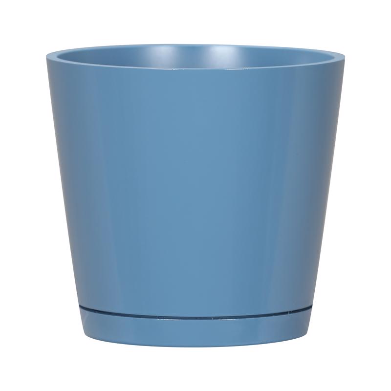 L&G Solutions 5.7 in. H X 6 in. W X 6 in. D X 6 in. D Resin Planter Blue
