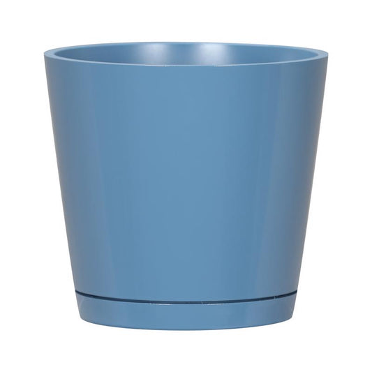 L&G Solutions 5.7 in. H X 6 in. W X 6 in. D X 6 in. D Resin Planter Blue