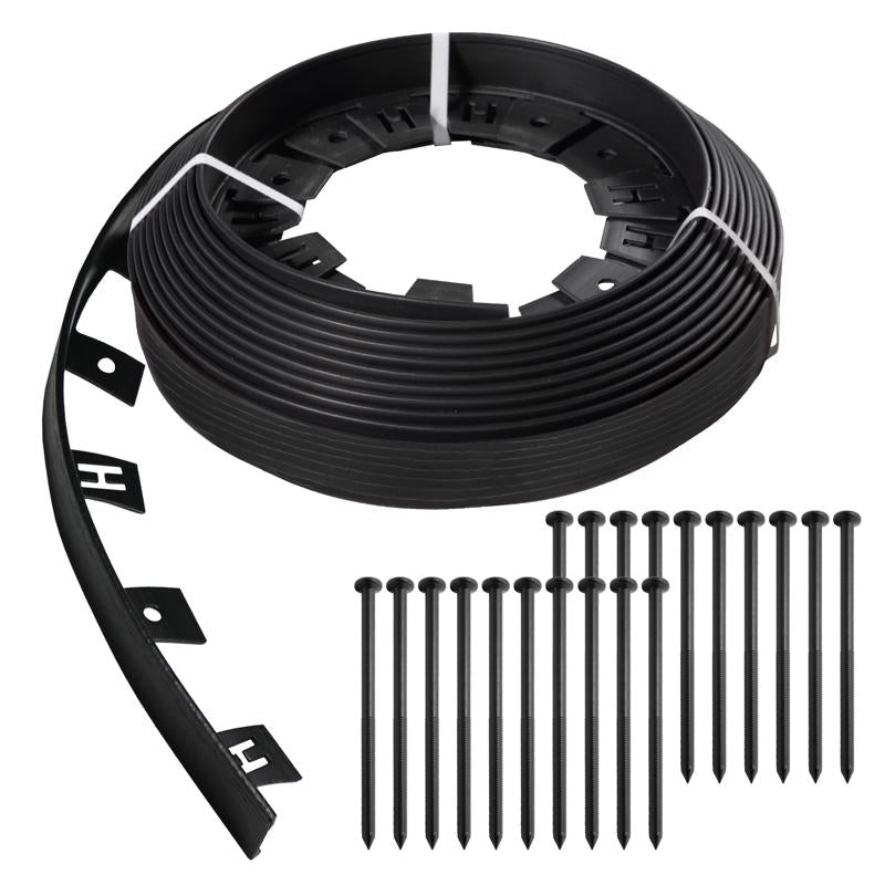 Master Mark 50 ft. L X 1.5 in. H Plastic Black Landscape Edging Kit