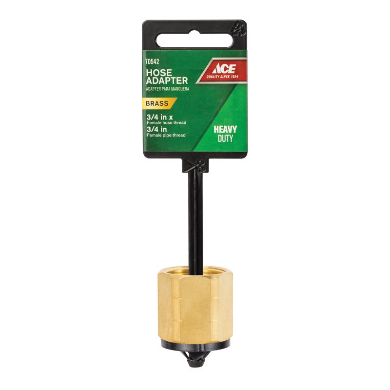 Ace 3/4 in. FHT x 3/4 in. FPT in. Brass Threaded Female Hose Adapter