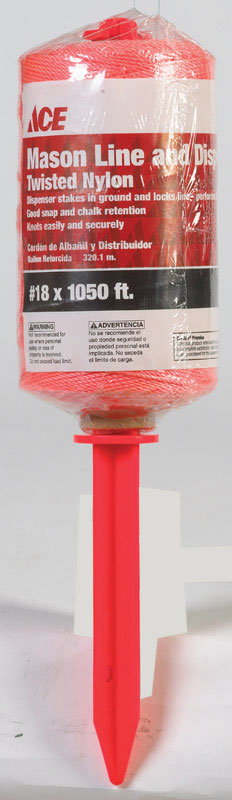 Ace 18 in. D X 1050 ft. L Orange Twisted Nylon Twine