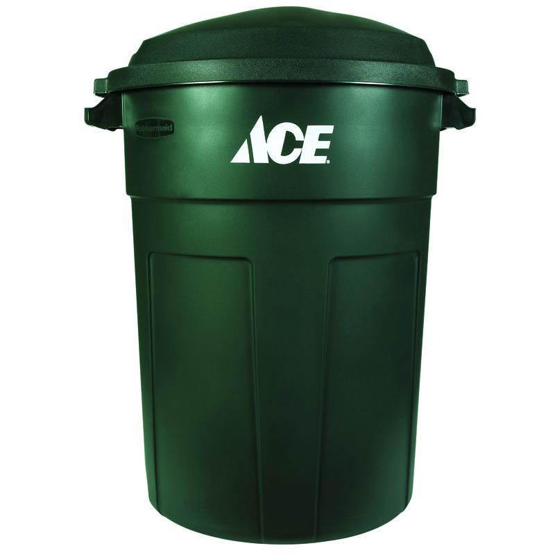 Ace 32 gal Green Plastic Garbage Can Lid Included