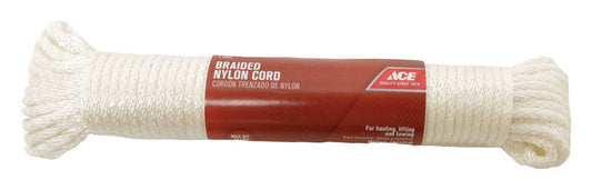 Ace 3/16 in. D X 50 ft. L White Solid Braided Nylon Rope