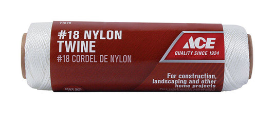 Ace 18 in. D X 260 ft. L White Twisted Nylon Twine