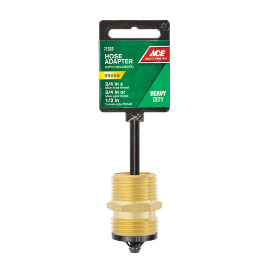 Ace 3/4 in. MHT x 3/4 in. MPT x 1/2 in. FPT in. Brass Threaded Hose Adapter