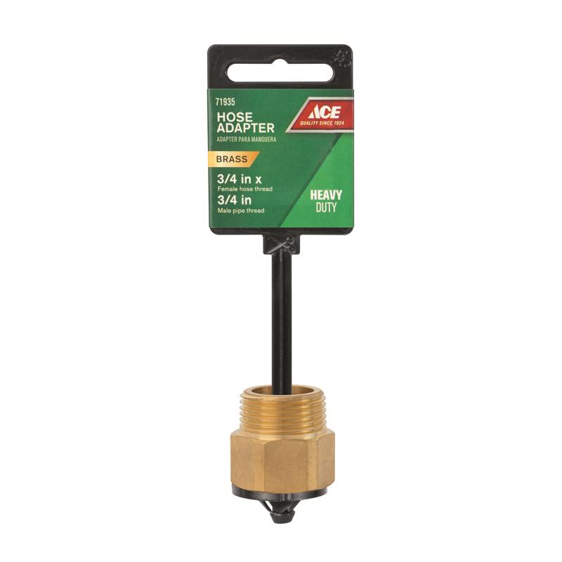 Ace 3/4 in. Brass Threaded Female/Male Hose Adapter
