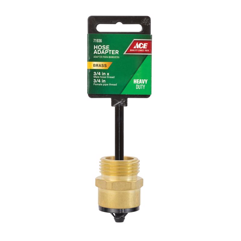 Ace 3/4 in. MHT x 3/4 in. FPT in. Brass Threaded Male/Female Hose Coupling
