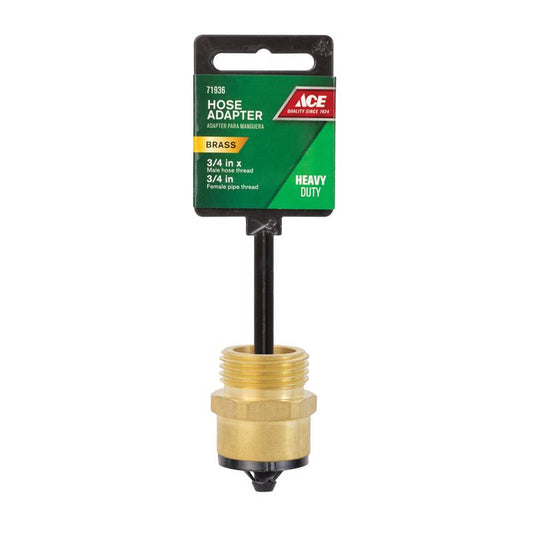 Ace 3/4 in. MHT x 3/4 in. FPT in. Brass Threaded Male/Female Hose Coupling