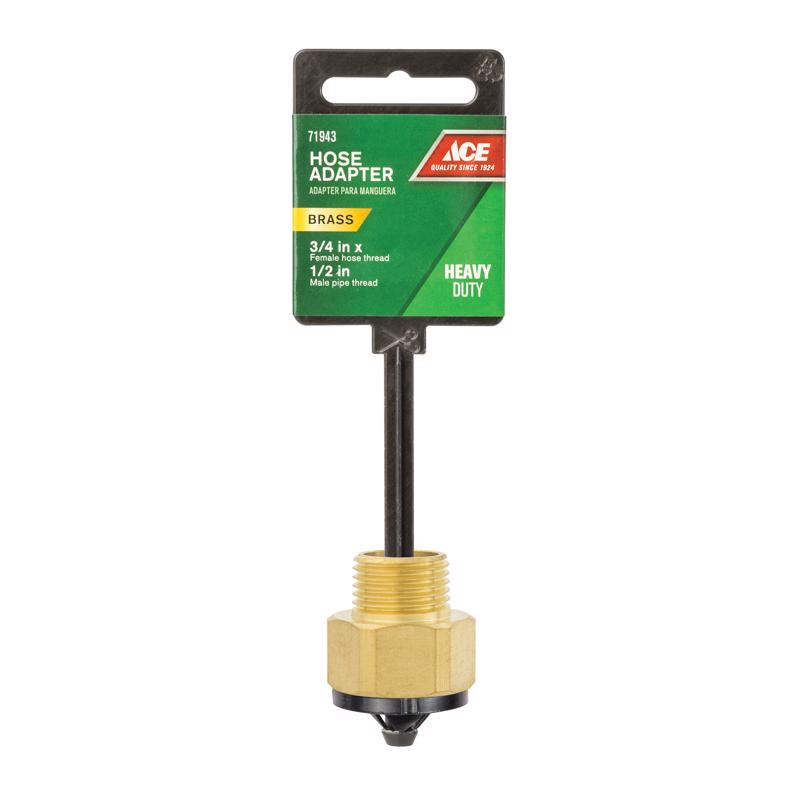 Ace 3/4 in. FHT x 1/2 in. MPT in. Brass Threaded Female/Male Hose Adapter