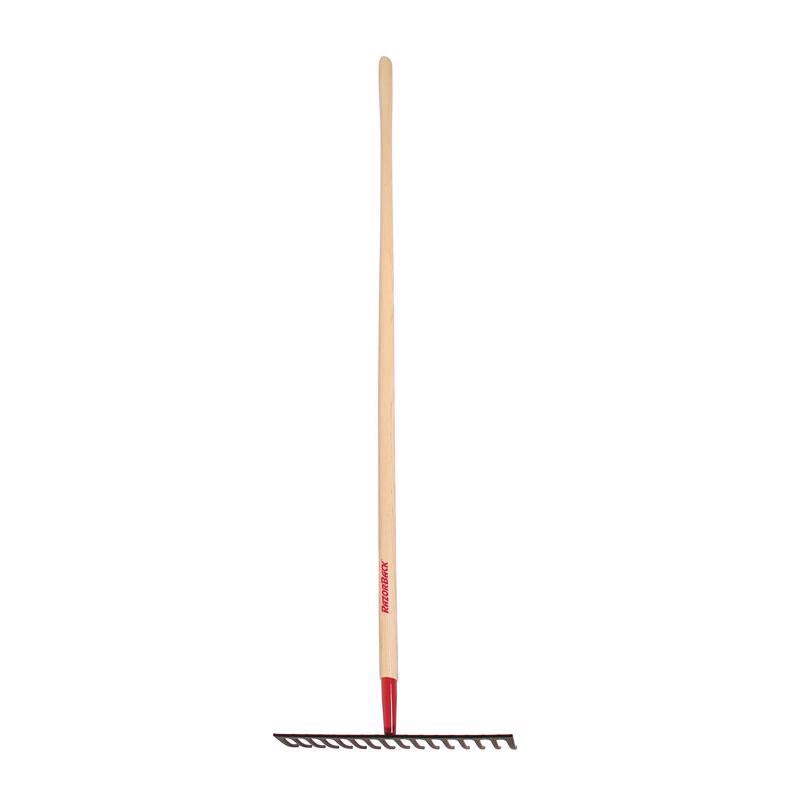 Razor-Back 67.25 in. 16 Tine Steel Level Rake Wood Handle