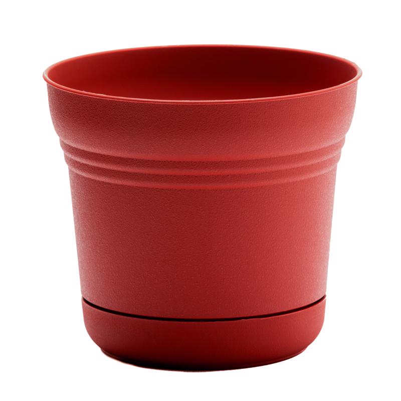 Bloem Saturn 4.5 in. H X 5 in. W Plastic Traditional Planter Burnt Red