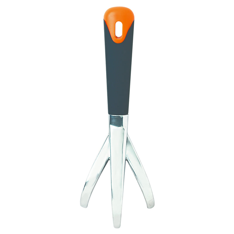 Fiskars 3 Tine Aluminum Hand Cultivator 5-1/2 in. Poly Handle