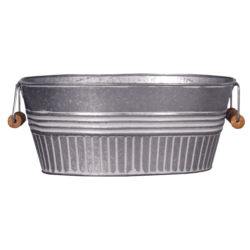 Robert Allen 9 in. H X 14 in. W X 6 in. D Metal Tub Planter Galvanized