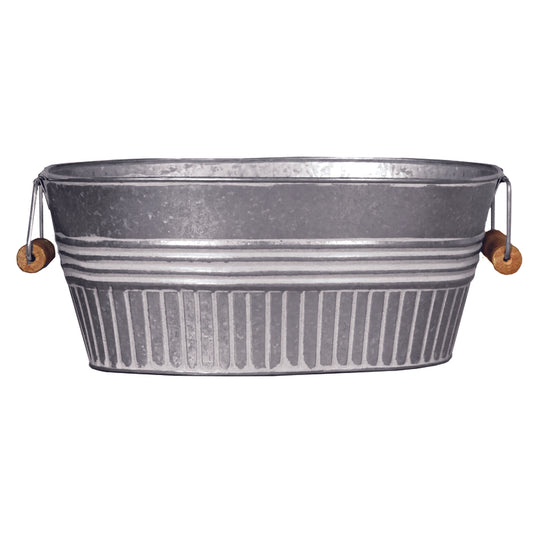 Robert Allen 9 in. H X 14 in. W X 6 in. D Metal Tub Planter Galvanized