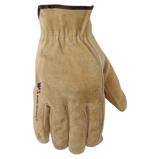 Wells Lamont XL Split Cowhide Leather Driver Tan Gloves