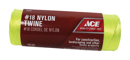 Ace 18 in. D X 525 ft. L Yellow Twisted Nylon Mason Line
