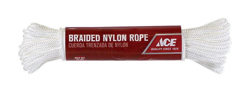 Ace 1/8 in. D X 48 ft. L White Braided Nylon Rope