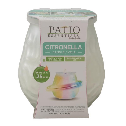 Patio Essentials Citronella Candle with LED Light 7.1 oz