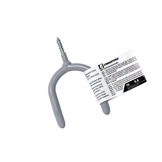 Crawford 4 in. L Vinyl Coated Gray Steel Medium Tool Hook Hook 15 lb. cap. 1 pk