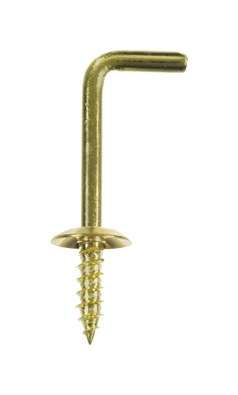 Ace Small Polished Brass Green Brass 1.5 in. L Shoulder Hook 8 lb 4 pk